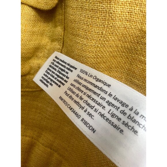 Eileen Fisher Jacket Blazer Sz 0-2 Petite PP 100% Organic Linen Mustered Yellow - Picture 5 of 6